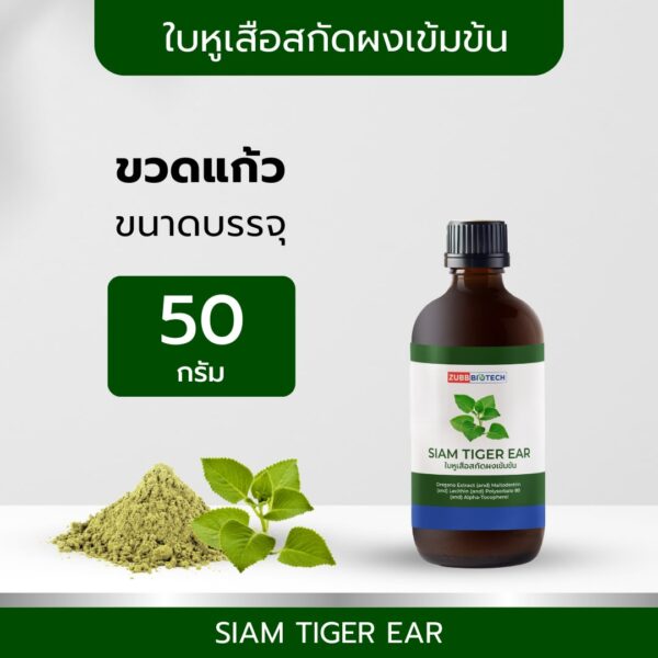 TIBD - สารสกัด ใบหูเสือสกัดผงเข้มข้น SIAM TIGER EAR ขวดแก้ว 50 กรัม / Premium Extract