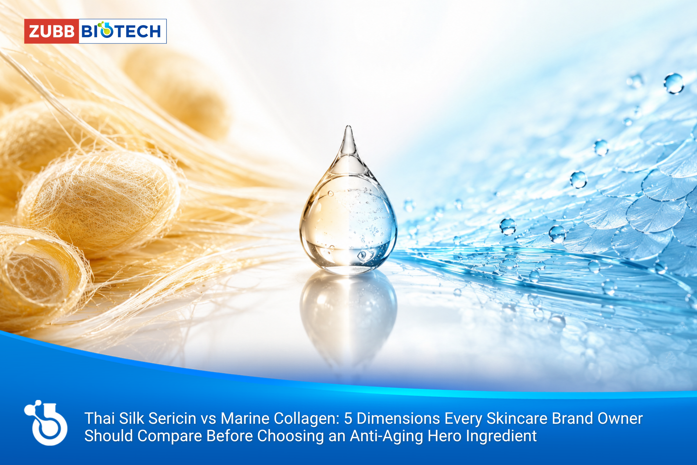 เซริซินจากรังไหมไทย (Sericin) vs คอลลาเจนทางทะเล (Marine Collagen): 5 มิติที่เจ้าของแบรนด์ Skincare ต้องเปรียบเทียบก่อนเลือกสารหลัก Anti-Aging