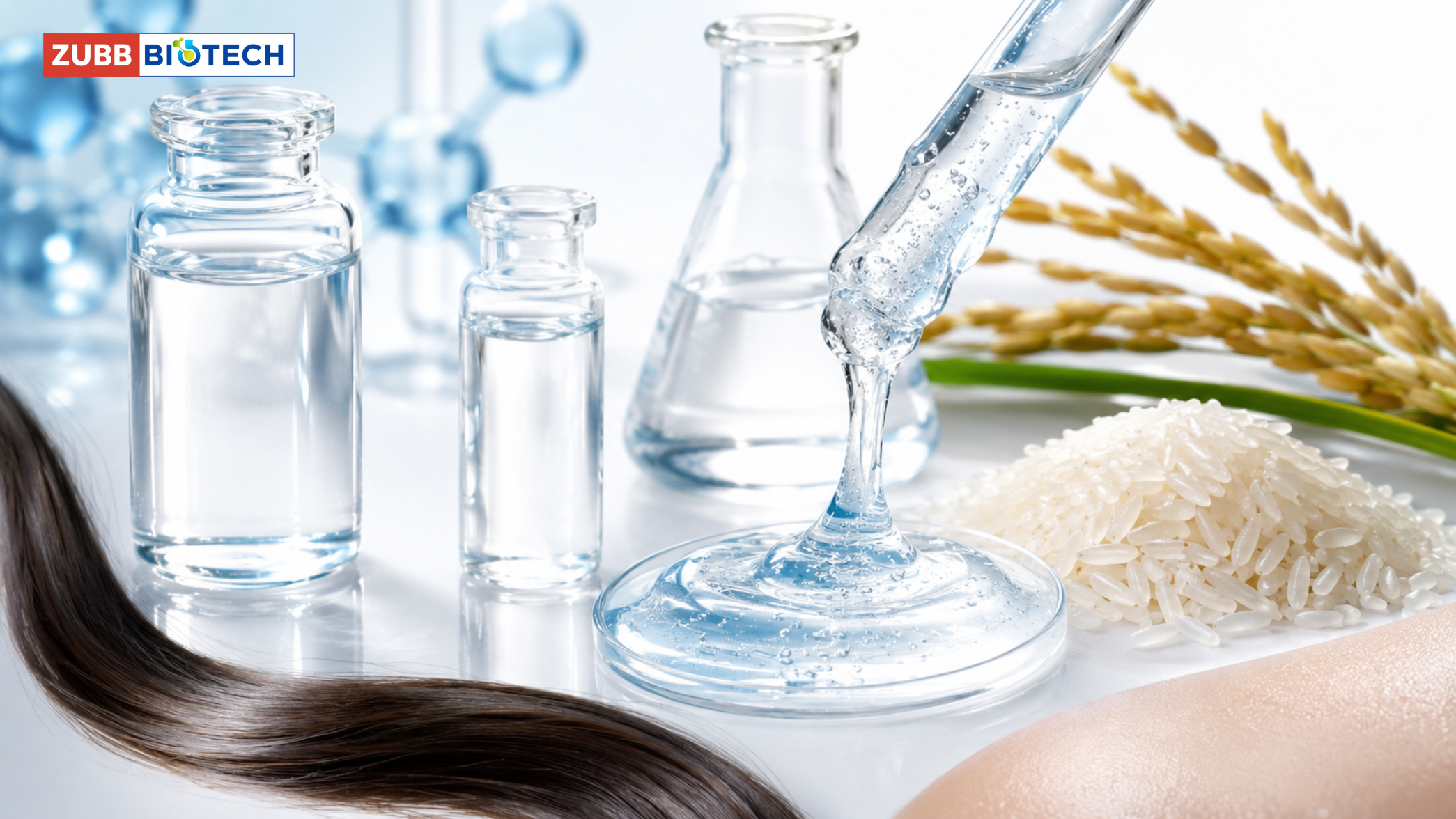 โปรตีนข้าวไทย (Rice Protein): 5 เหตุผลที่กลายเป็นสารหลักของผลิตภัณฑ์ดูแลเส้นผมและสกินแคร์พรีเมียมระดับโลก สารสกัด, โรงงานผลิตเครื่องสำอาง, รับผลิตเครื่องสำอาง, OEM เครื่องสำอาง, โปรตีนข้าว, Rice Protein, ข้าวไทย, สารสกัดไทย, Hero Ingredient, ทรัพย์ ไบโอเทค