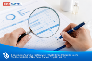 5 เอกสารที่โรงงาน OEM ต้องส่งให้คุณก่อนเริ่มผลิตเครื่องสำอาง: เช็คลิสต์ที่ 80% ของแบรนด์มือใหม่ลืมขอ เอกสารโรงงาน OEM, รับผลิตเครื่องสำอาง, โรงงานผลิตเครื่องสำอาง, CoA MSDS TDS, จดแจ้ง อย., สารสกัด, ทรัพย์ ไบโอเทค