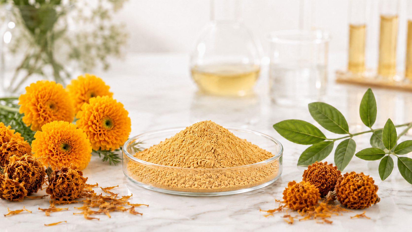 ผงดอกดาวเรืองอบแห้ง Marigold Dried Flower ผงดอกดาวเรืองอบแห้ง Marigold Dried Flower