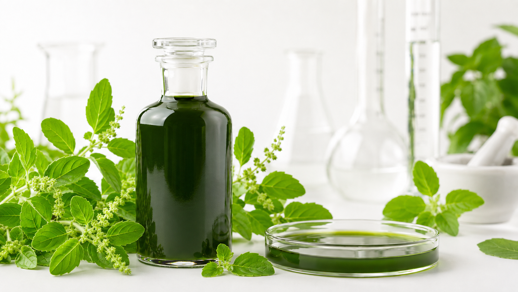 สารสกัดกะเพราชนิดน้ำ อุดมยูจีนอล (Holy Basil Extract) สารสกัดกะเพราชนิดน้ำ อุดมยูจีนอล (Holy Basil Extract)