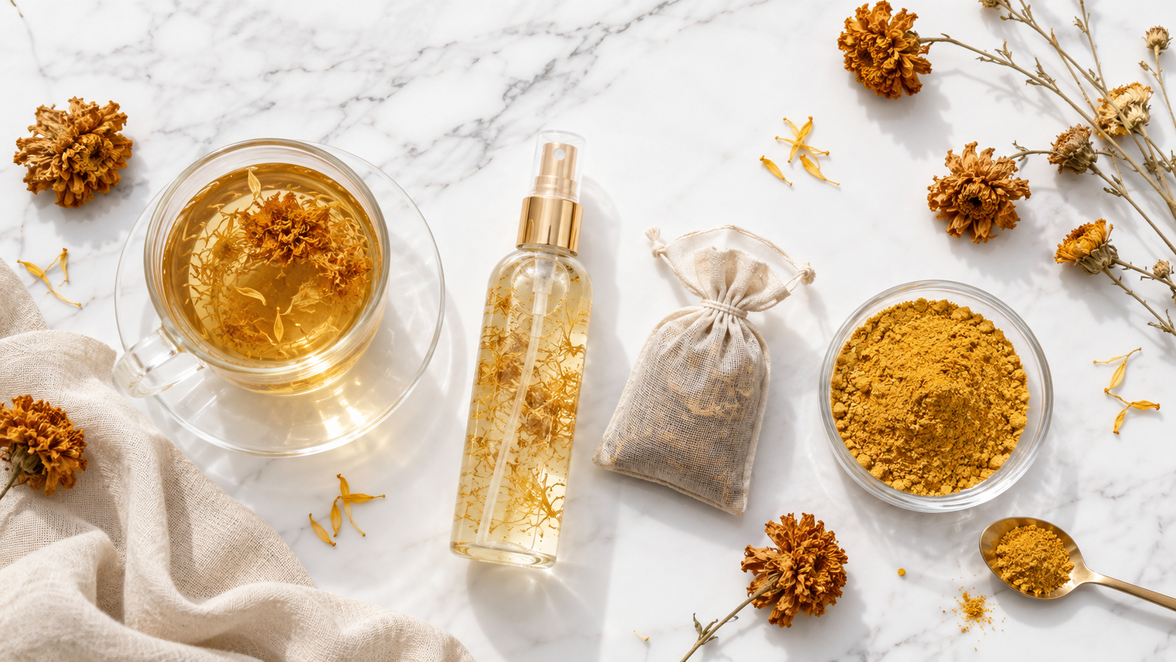 ผงดอกดาวเรืองอบแห้ง Marigold Dried Flower ผงดอกดาวเรืองอบแห้ง Marigold Dried Flower