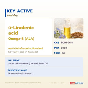 น้ำมันเมล็ดแฟลกซ์ อุดมโอเมก้า-3 (ALA) (Flaxseed / Linseed Oil, Linum usitatissimum)