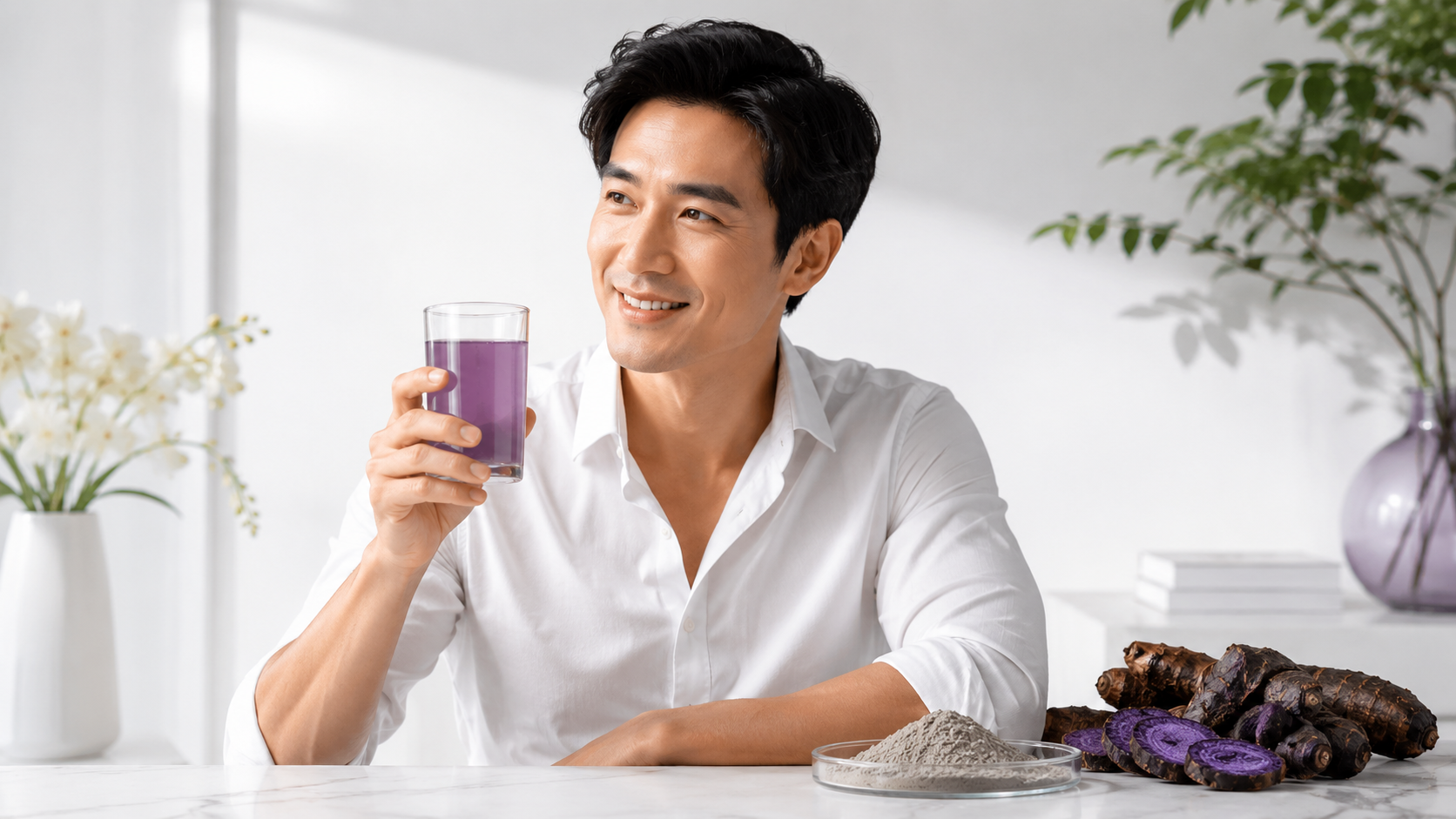 ผงสารสกัดกระชายดำละลายน้ำ อุดม PMF และแอนโทไซยานิน (Black Galingale Water-Soluble / Kaempferia parviflora)
