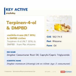 น้ำมันหอมระเหยไพล อุดมเทอร์พิเนน-4-ออล (Plai Oil)