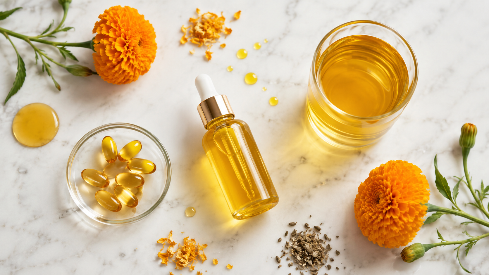 น้ำมันสารสกัดดอกดาวเรือง อุดมลูทีน-ซีแซนทีน (Marigold Lutein Oil) น้ำมันสารสกัดดอกดาวเรือง อุดมลูทีน-ซีแซนทีน (Marigold Lutein Oil)