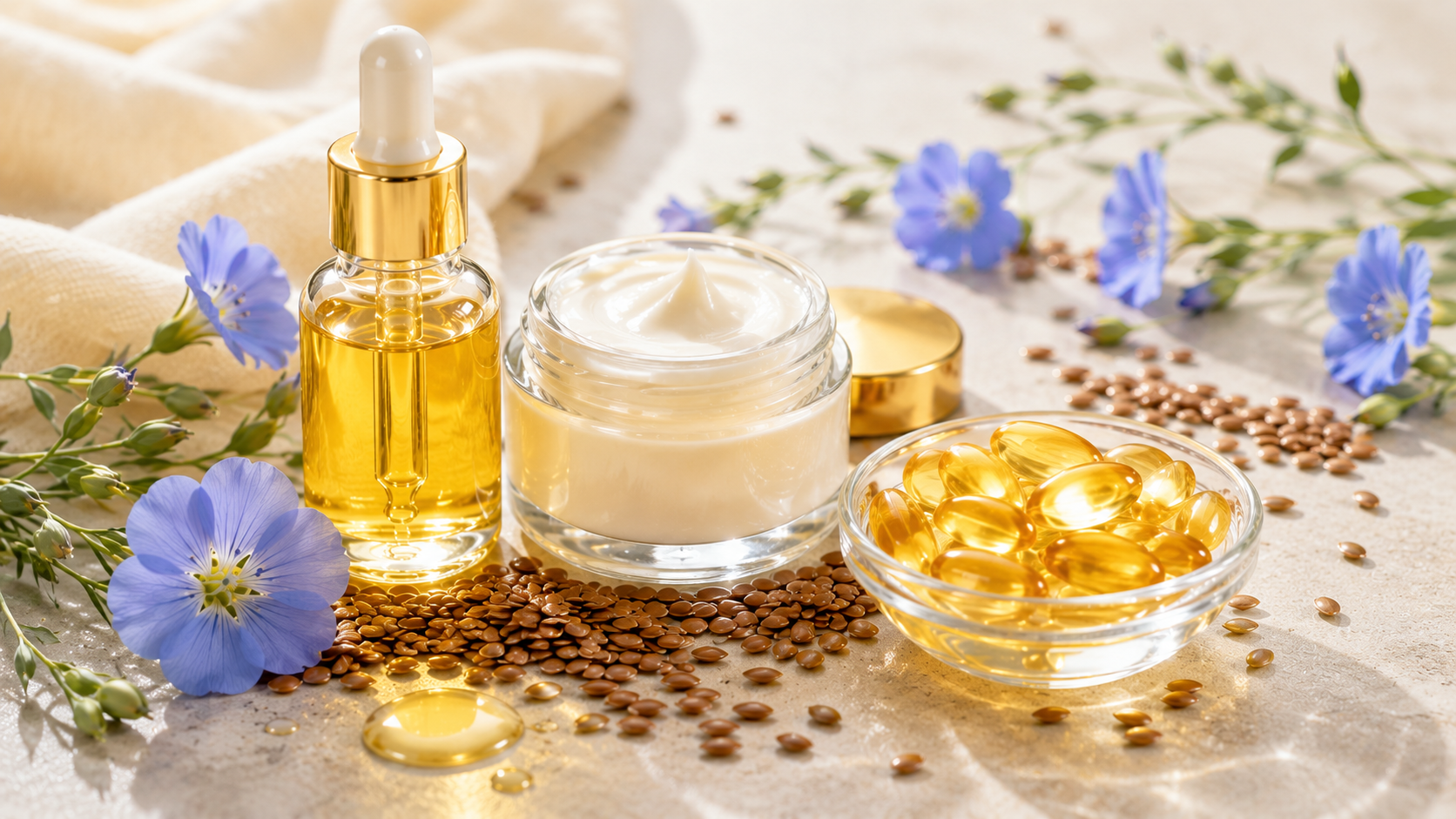 น้ำมันเมล็ดแฟลกซ์ อุดมโอเมก้า-3 (ALA) (Flaxseed / Linseed Oil, Linum usitatissimum) น้ำมันเมล็ดแฟลกซ์ อุดมโอเมก้า-3 (ALA) (Flaxseed / Linseed Oil, Linum usitatissimum)