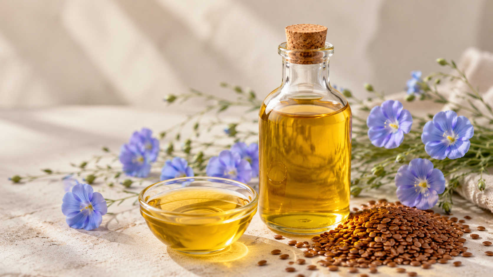 น้ำมันเมล็ดแฟลกซ์ อุดมโอเมก้า-3 (ALA) (Flaxseed / Linseed Oil, Linum usitatissimum) น้ำมันเมล็ดแฟลกซ์ อุดมโอเมก้า-3 (ALA) (Flaxseed / Linseed Oil, Linum usitatissimum)
