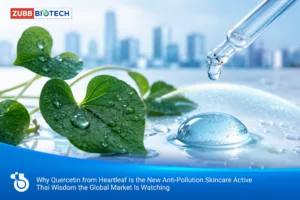 ทำไม Quercetin จากพลูคาวกลายเป็นสารตัวใหม่ของสกินแคร์ต้านมลพิษ (Anti-Pollution): ภูมิปัญญาไทยที่ตลาดสากลจับตา สารสกัด, โรงงานผลิตเครื่องสำอาง, รับผลิตเครื่องสำอาง, OEM เครื่องสำอาง, Quercetin, พลูคาว, Anti-Pollution, สารสกัดไทย, Hero Ingredient, ทรัพย์ ไบโอเทค