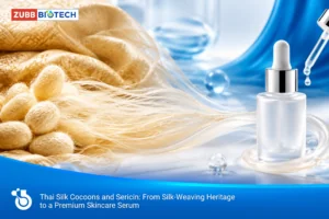 รังไหมไทยกับสารเซริซิน (Sericin): วัตถุดิบจากภูมิปัญญาไหมไทยสู่เซรั่มบำรุงผิวระดับพรีเมียม สารสกัด, โรงงานผลิตเครื่องสำอาง, รับผลิตเครื่องสำอาง, OEM เครื่องสำอาง, รังไหมไทย, Sericin, เซริซิน, เซรั่มพรีเมียม, Hero Ingredient, สารสกัดไทย, ทรัพย์ ไบโอเทค